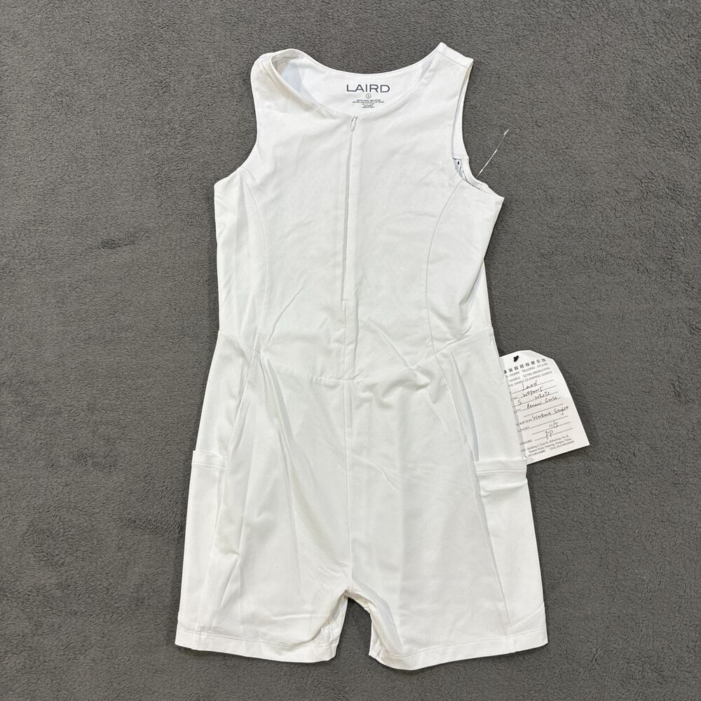 Laird White Athletic Romper Sleeveless Sporty Jumpsuit Women's Size Small